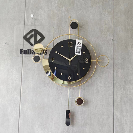2025 Luxury Golden Wall Clock With Pendulum – Large Decorative Wall Hanging For Home Decor