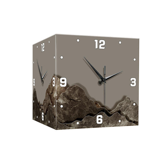 Modern Double-Sided LED Corner Wall Clock – Square Iron Design, Digital Hollowed-Out Hanging Clock for Living Room & Home Décor