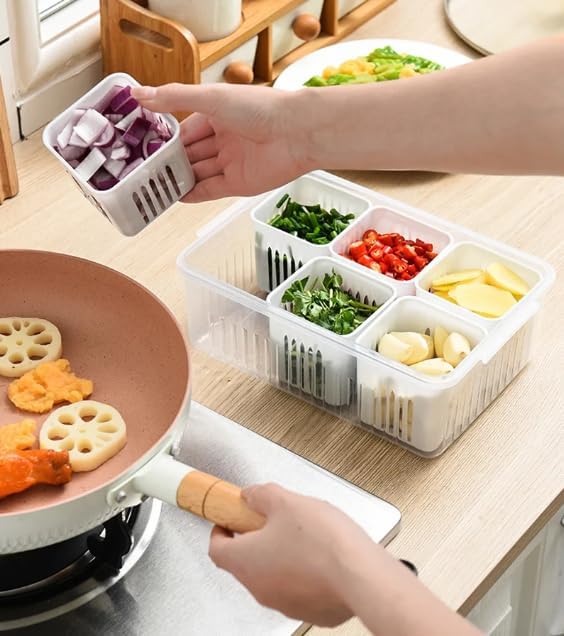 Zest Fridge Storage Box Set | Plastic Freezer & Kitchen Organizer Containers