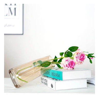 Zest Decorative Glass Vase for Flowers Plants Home Decor Office Living Table Decorations, Vases for Home Decor, Luster Glass Vase, Heavy Weight and Sturdy