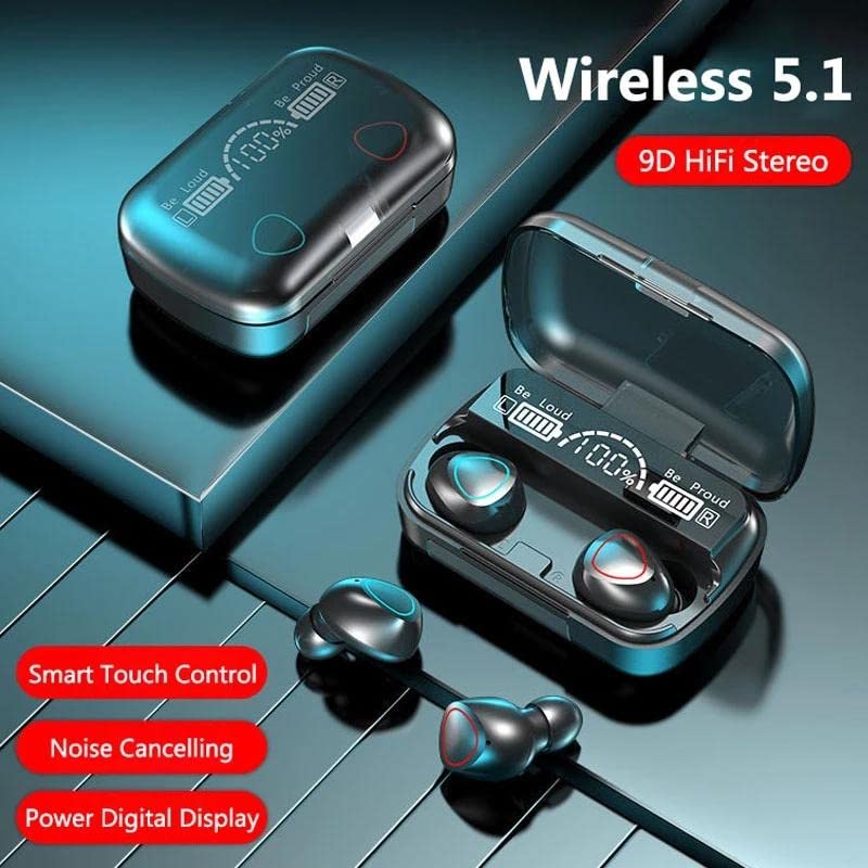 Zest M10 TWS Bluetooth 5.1 Wireless Earbuds with Mic & Charging Case – Blue ZSNG01