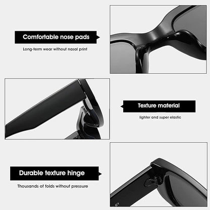 Women's Retro| Narrow Square Sunglasses | UV Protected Driving Shades- ZESGW1
