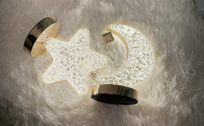 Zest 3D Crystal Ball With LED Wooden Base and Solar System Night Light, Galaxy Lamp, Moon Light With USB Powered
