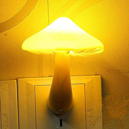 Zest LED Mushroom Night Light with Light Sensor – EU Plug, Wall Socket Lamp for Bedroom & Home Decor