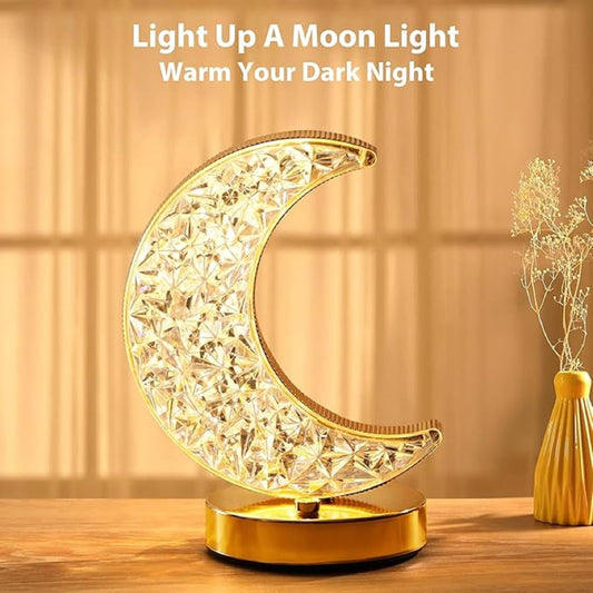Zest 3D Crystal Ball With LED Wooden Base and Solar System Night Light, Galaxy Lamp, Moon Light With USB Powered