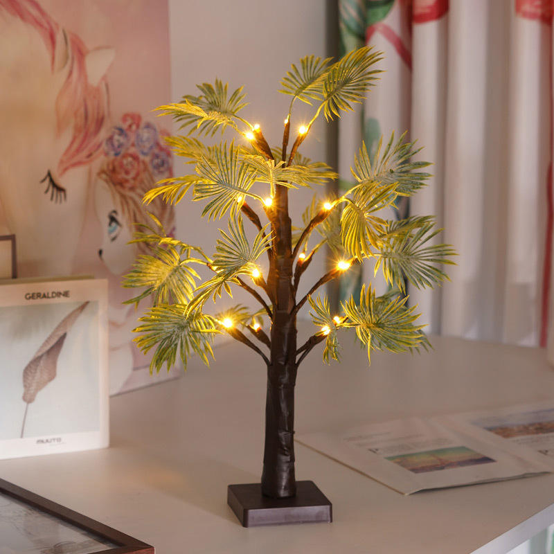 Premium LED Glowing Palm Leaf Tree Light – Warm White, Plastic Design, IP44 Rated for Outdoor & Indoor Décor, Thanksgiving, Christmas & Holiday Events