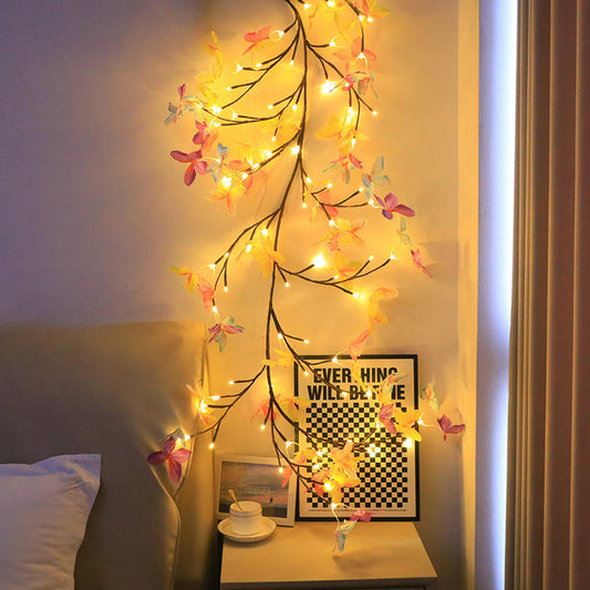 LED Butterfly Tree Rattan Lamp – Bendable Decorative Light For Romantic & Christmas Decor
