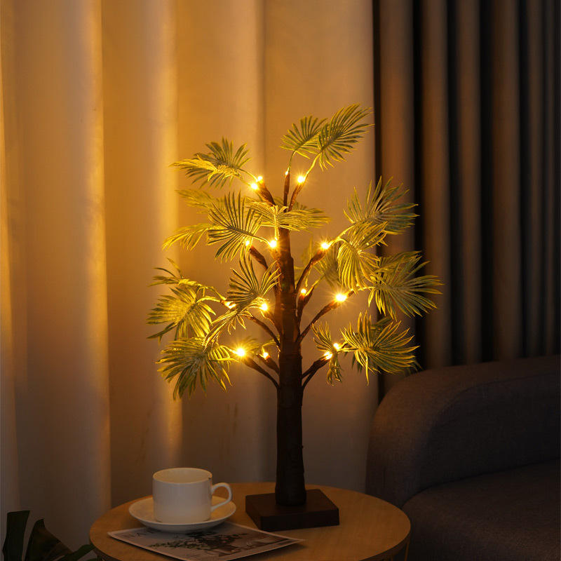 Premium LED Glowing Palm Leaf Tree Light – Warm White, Plastic Design, IP44 Rated for Outdoor & Indoor Décor, Thanksgiving, Christmas & Holiday Events