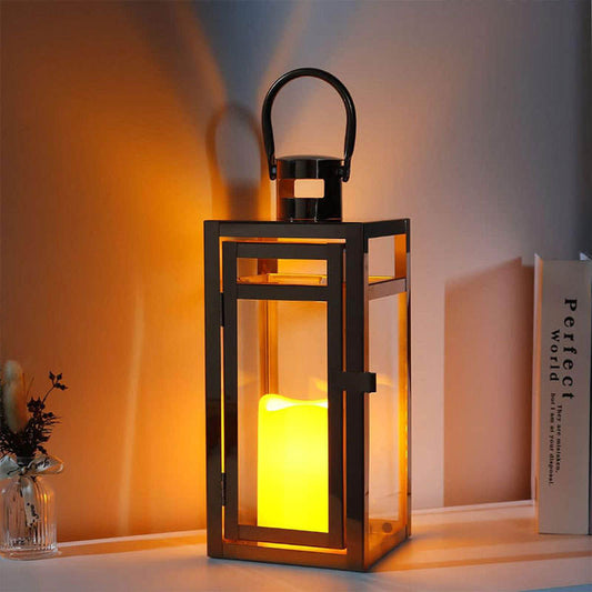 Set Of 3 Stainless Steel Candle Lanterns – Decorative Metal Holders For Home Decor
