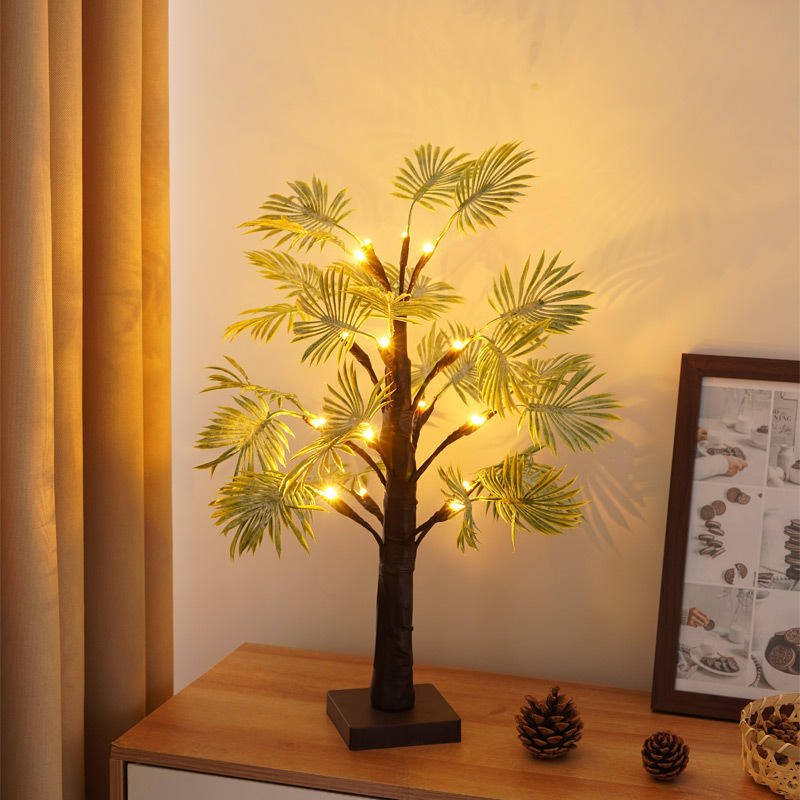 Premium LED Glowing Palm Leaf Tree Light – Warm White, Plastic Design, IP44 Rated for Outdoor & Indoor Décor, Thanksgiving, Christmas & Holiday Events
