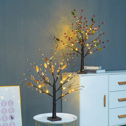 24 LED Tabletop Christmas Tree Lights – USB & Battery Powered Holiday Decoration