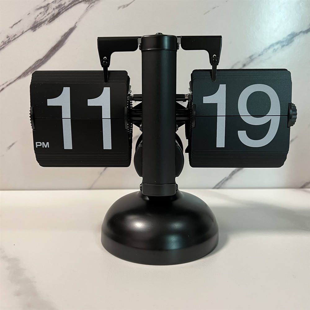 Retro Flip Calendar Wall Clock – Creative Balance Shape Flip Alarm Clock For Home Decor