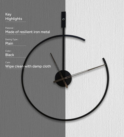 Zest Iron Black Frosted Wall Clock – Vintage Industrial Timepiece for Modern Interiors
